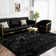 Soft Fluffy Black Faux Sheepskin Area Rug