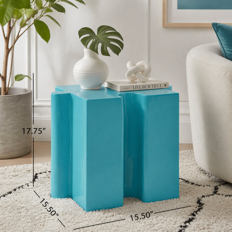 Table d'appoint Art, Bleu clair-1