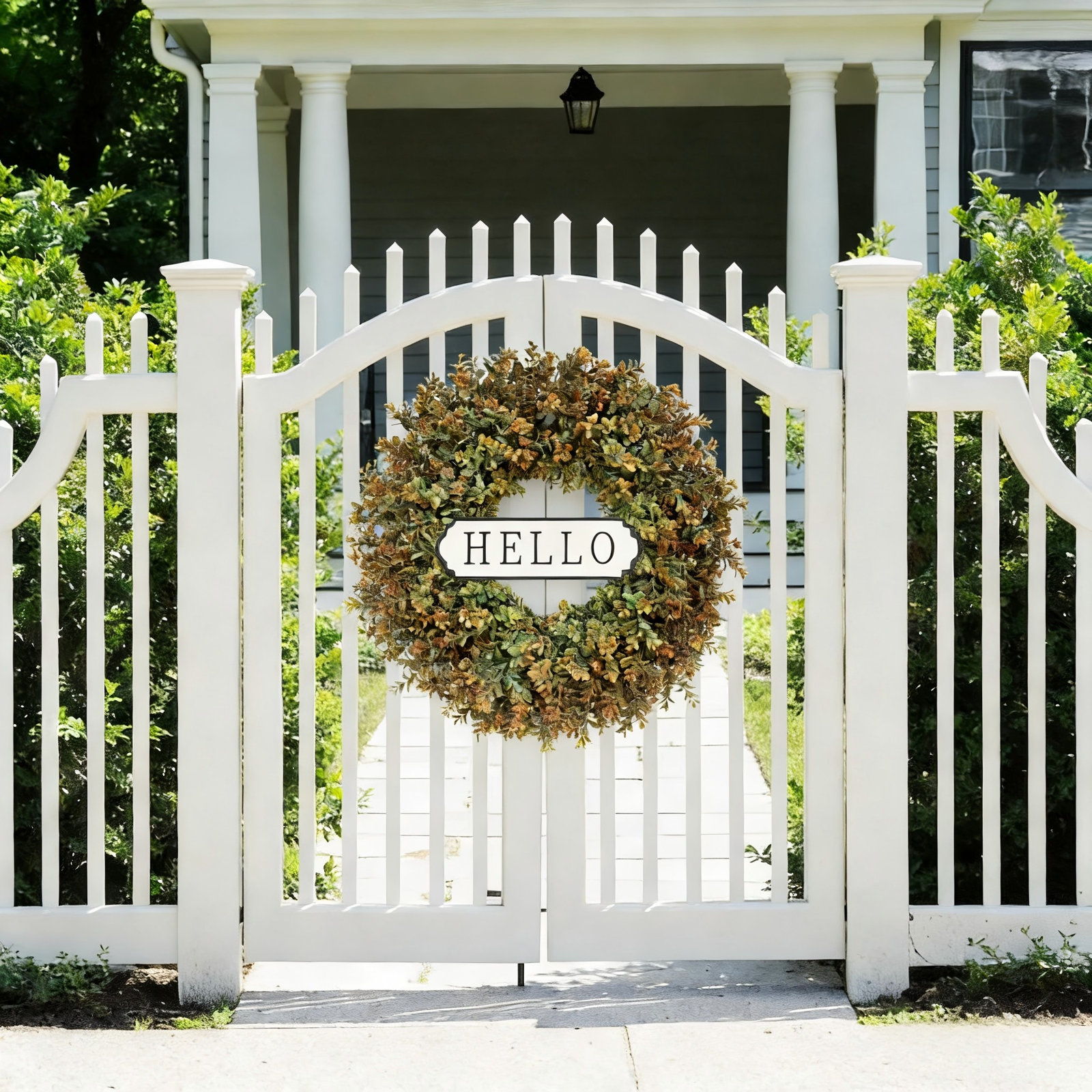 26'' Large Wreath For Front Door, Porch, Window- Artificial Boxwood Leaves