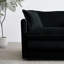 Canapé modulaire à 2 places et repose-pieds en chenille noire, canapé modulable confortable à 4 places avec repose-pieds
