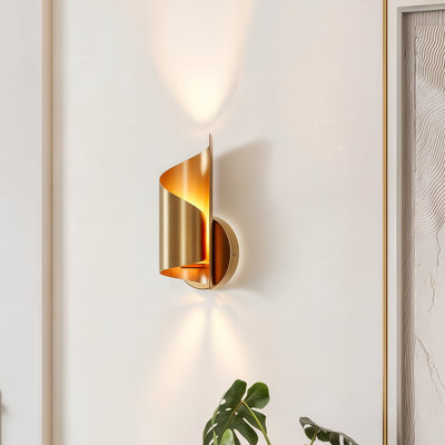 Arindra Iron Modern Wall Sconce with Novelty Shade and Metal Frame