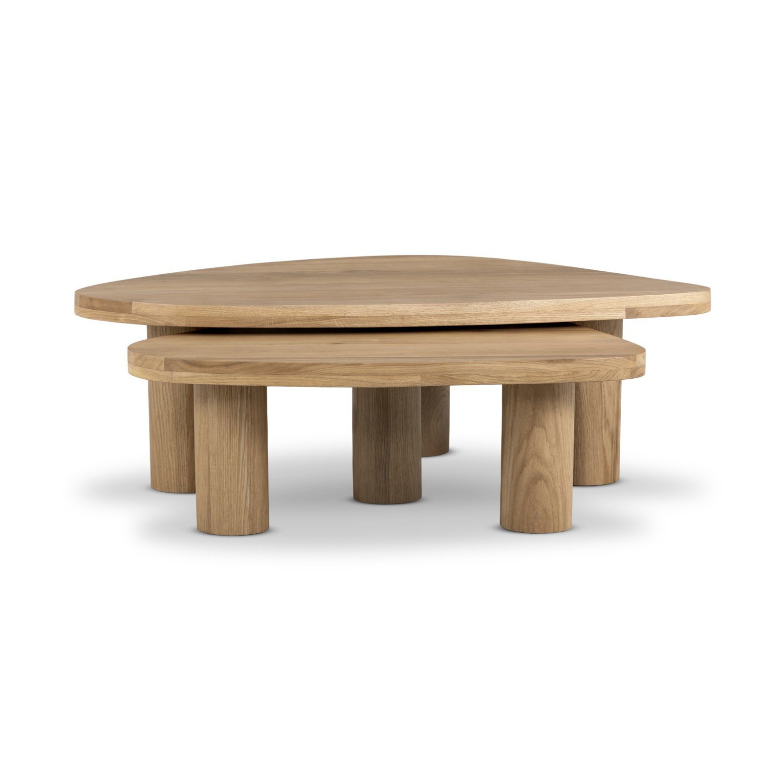 Hurtt Coffee Table Set-Grey Tobacco Oak, Natural Oak