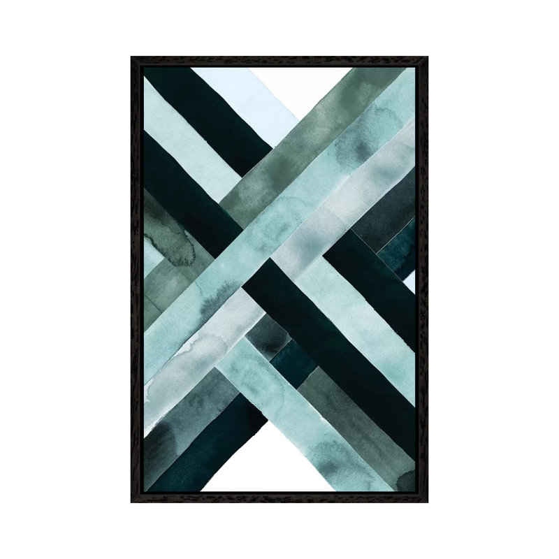 Watercolor Weave II 1 Piece Wall Art on Canvas, 101.6 cm H x 66.04 cm W, Black Floater Framed