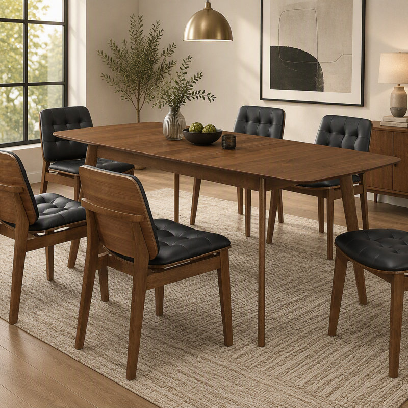 Carson Carrington Natural Walnut Extension Leaf Dining Table