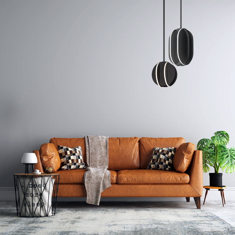 Biniam 1 - Light LED Geometric Pendant, Black, 14.25" H x 9.75" W x 9.75" D