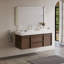 Meuble-lavabo mural 48 po avec lavabo sous-comptoir en céramique, texture de bois brun avec plateau en pierre frittée-1875936259-1875936261