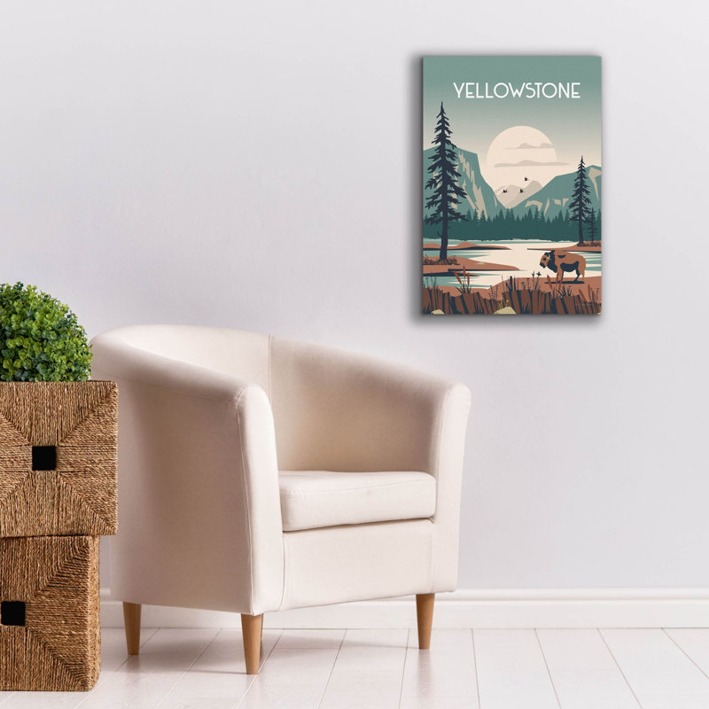 "Epic Graffiti" Yellowstone "par Omar Escalante, art mural sur toile, H 26 po x l 18 po x P 0,75 po