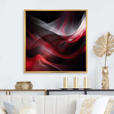 Abstraction contemplative rouge et noire - impression