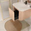 Meuble-lavabo mural de 24 po avec lavabo au design incurvé, finition en bois texturé ondulé, marbre de culture intégré intégré, meuble-lavabo flottant moderne pré-assemblé avec tiroir à fermeture en douceur