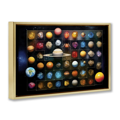 Celestial Gems & Planets Floating Frame, design by Ray Powers