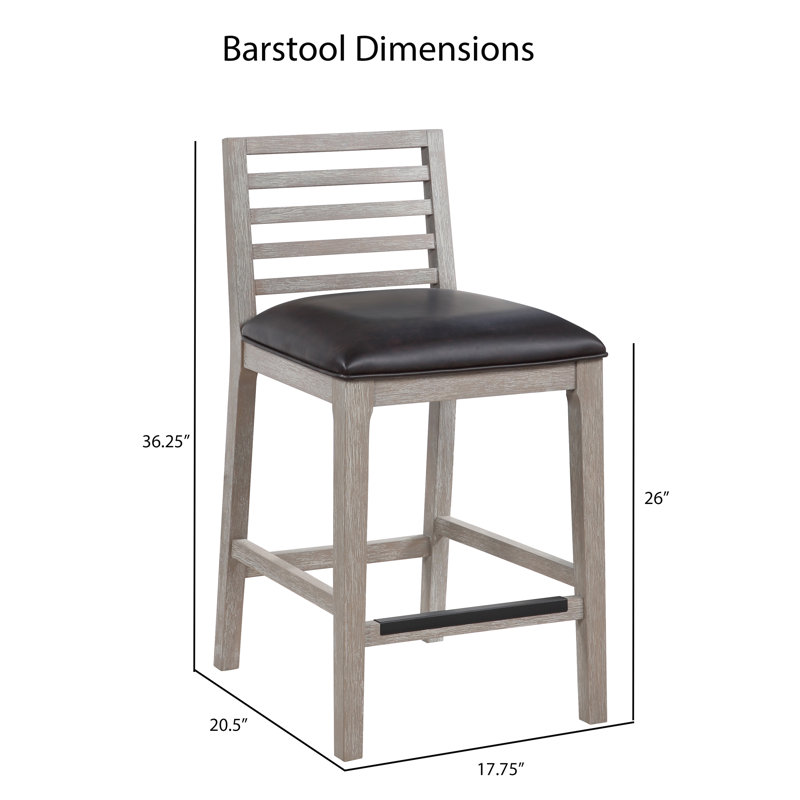 Malinah Upholstered Counter Stool with Solid Wood Frame, Counter Stool 26" Seat Height