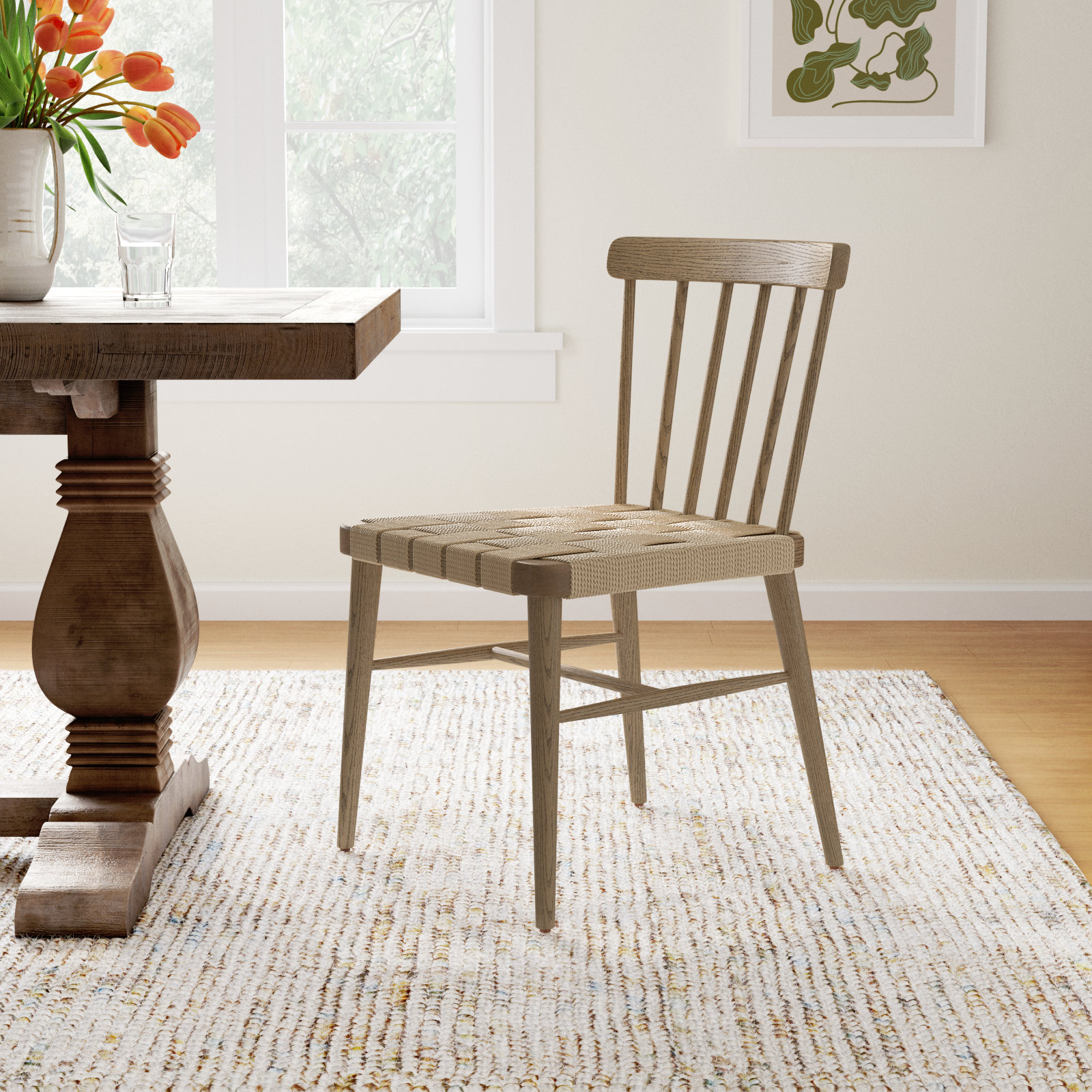Catalonia Oak Dining Chair, Dark Brown