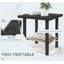 Ensemble de chaises berçantes 3 pièces en osier de patio avec coussins capitonnés et table basse
