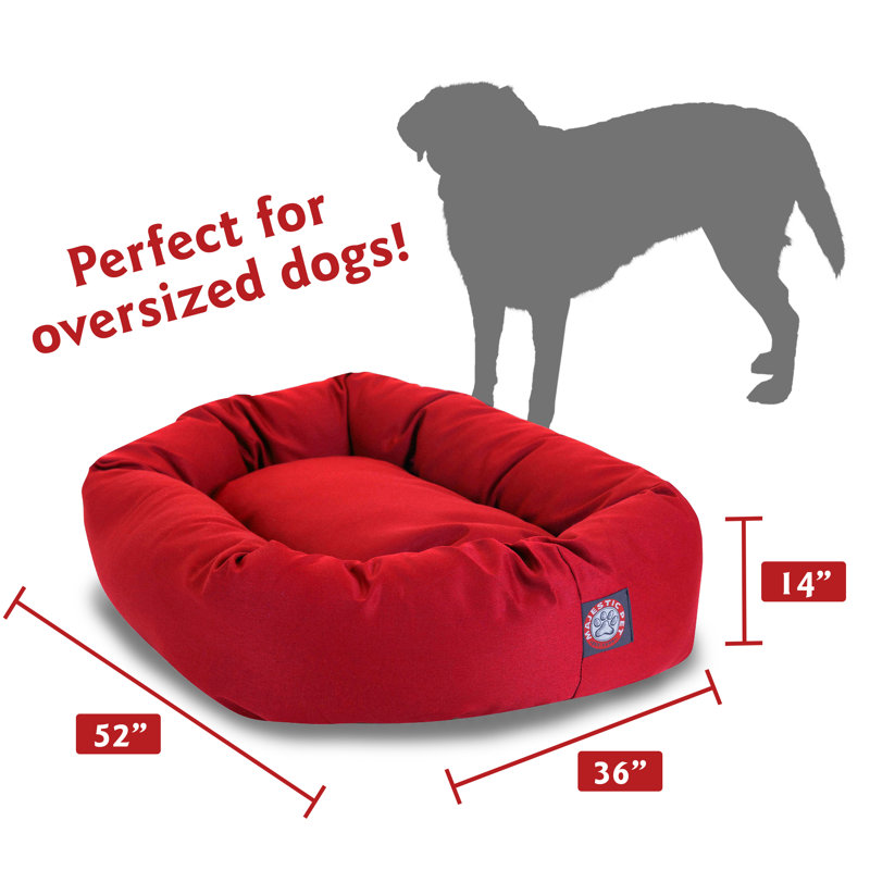 Lit ovale pour animal de compagnie, Grand ( l 29 po x P 40 po x H 9 po), Rouge