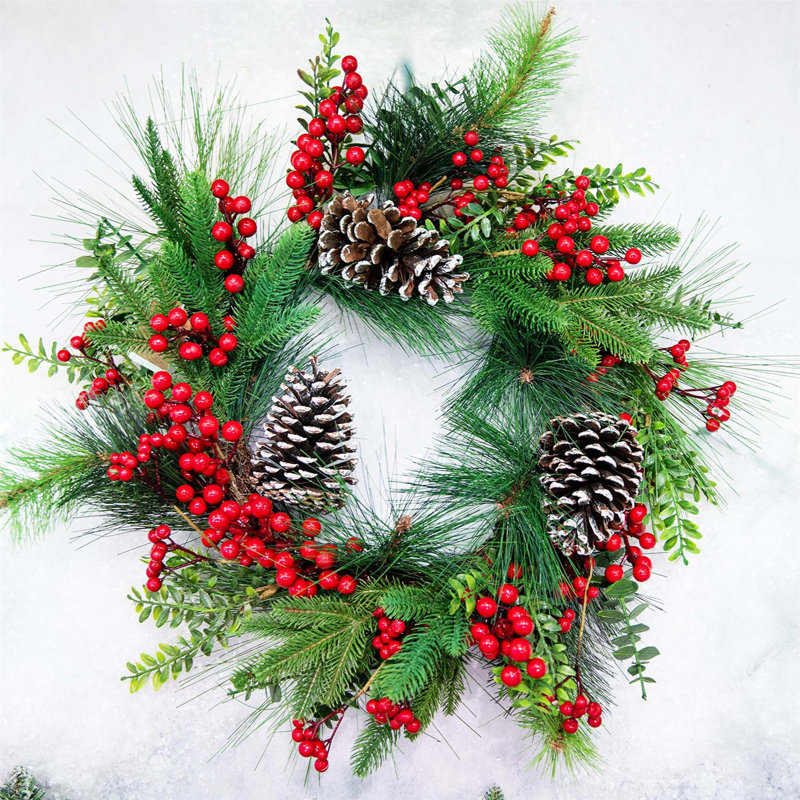 Faux PVC 46cm Christmas Wreath