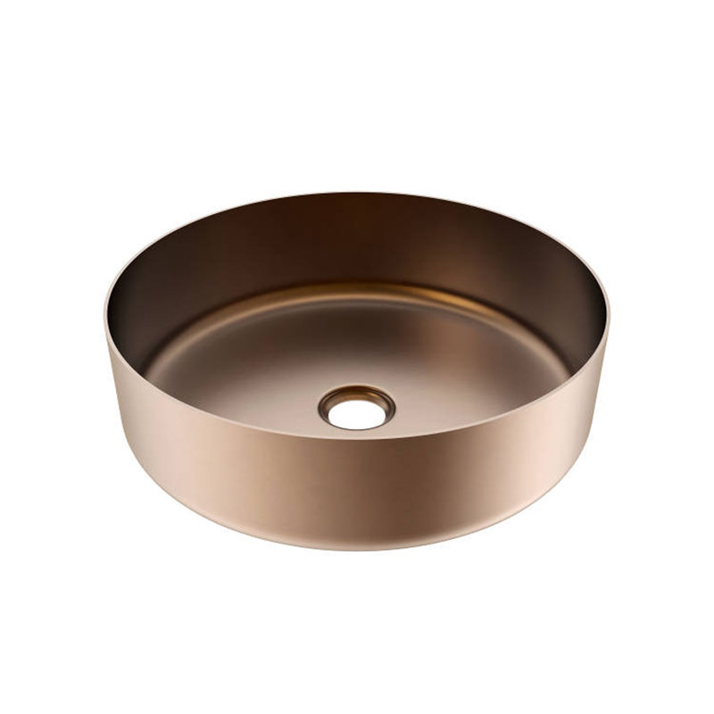 Barclay 15.62'' Stainless Steel Circular Bathroom Sink, Copper