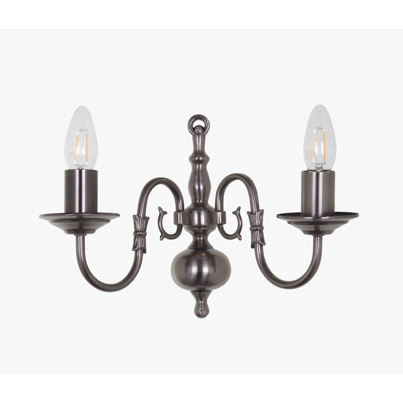 Roosevelt Candle Wall Light, Pewter