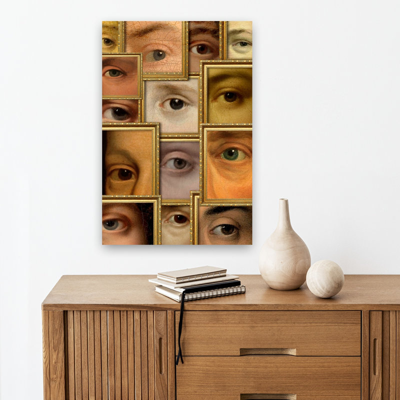 Framed Eyes Collection Abstract Contemporary Wall Art Print 1 Piece Wrapped Canvas Wall Art, 45.72cm H x 30.48cm W