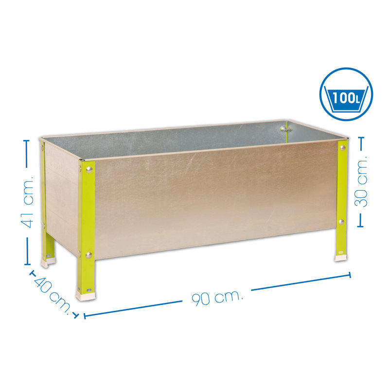 Alexender Metal Potting Bench, 41cm H x 90cm W x 40cm D, Green/Grey