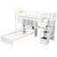 Lit simple mezzanine avec rangement, bureau et escalier d'aspect blanc avec tablettes-1577083092