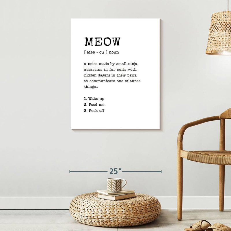 «Cat's Meow», définition sur toile, H 30 po x l 24 po x P 1,25 po