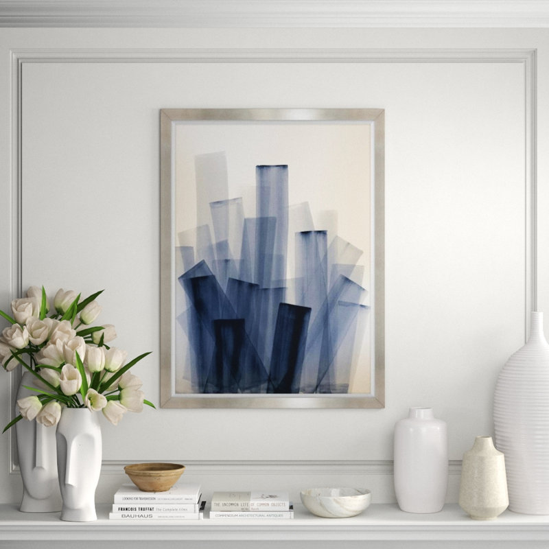Blue Pallet II Painting by Janice Sadler, Outdoor, 40" H x 30" W