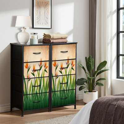 Commode pour commode de chambre à coucher pour placard à fleurs oiseaux Commodes et commodes en tissu