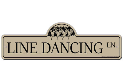 Plaque de rue Line Dancing en plastique robuste 6 po x 18 po