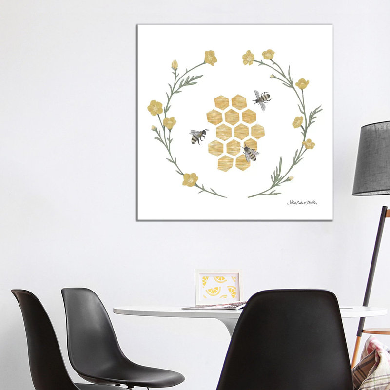 Happy To Bee Home III by Sara Zieve Miller - Wrapped Canvas Painting, 93.98 cm H x 93.98 cm W x 1.91 cm D