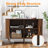 47" Sideboard Buffer Cabinet with Fluted Slide Doors, Tambour Storage Cabinet with Adjustable Shelves-68167557