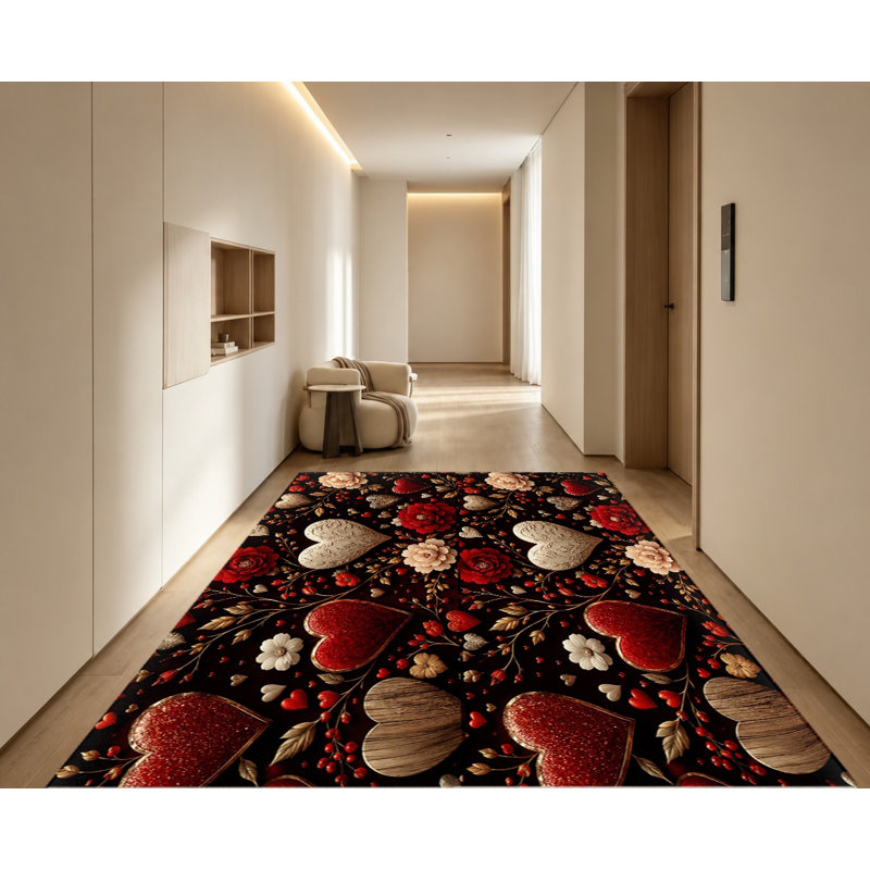 Tapis floral rétro Vintage, Rectangle 8 pi 2 po x 5 pi 11 po (250 x 180 cm)