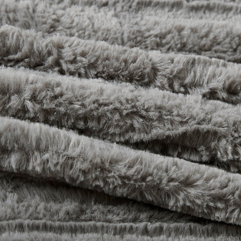 Mini ensemble d'édredon en duvet synthétique Queen, Édredon grand et 2 taies décoratives, Gris