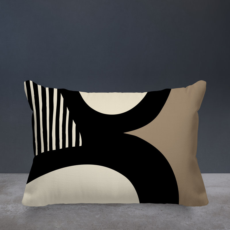 Lara Reversible Throw Pillow, Black, 14"H x 20"W