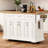 54Inch Large Kitchen Island With Rubber Wood Drop Leaf, Embossed Texture Rolling Kitchen Cart On 4 Wheels With 4 Doors And 3 Drawers, Kitchen Island With Storage For Kitchen, Dining Room-297474540