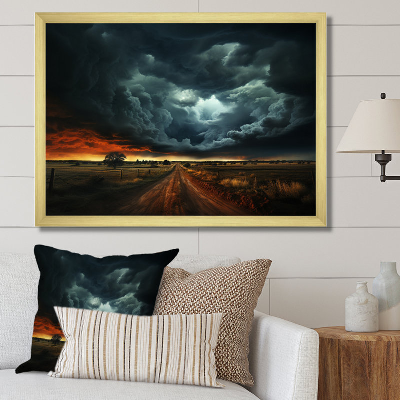«Kolbeinn Whirling Fury On Prairies», reproduction sur toile, H 30 po x l 40 po x P 1,5 po, Cadre doré simple