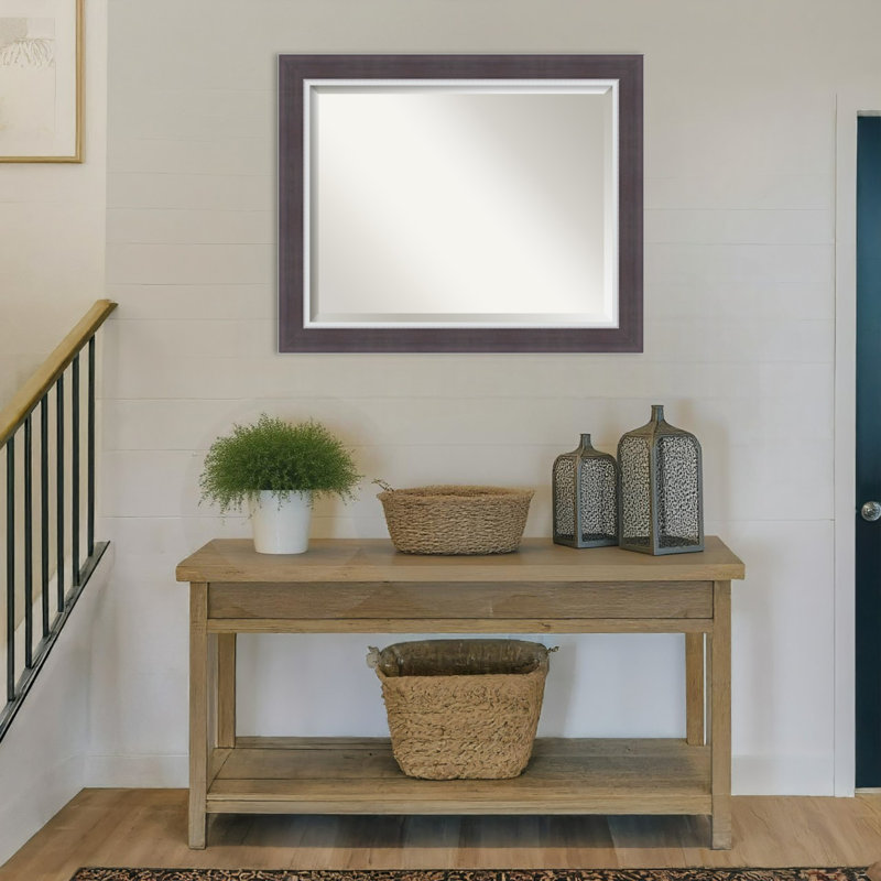 Miroir mural Ellie, 27.5" x 33.5", Brun ; Argenté