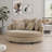 59.5" W Oversized Slipcovered Upholstered Accent Barrel Chair With Ottoman-1040638745