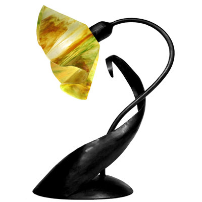 Amergin Handcrafted Glass 20-Inch Arched Table Lamp