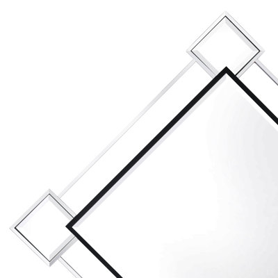 Mirrored & Chrome Finish Accent Mirror (Assembled)