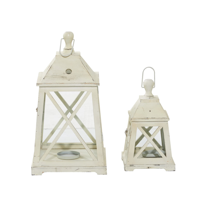 Ensemble de lanternes en métal pour l'intérieur et l'extérieur, H 19 po x l 10 po / H 12 po x l 7 po