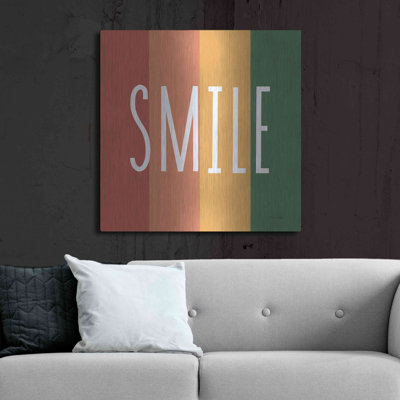 «Smile Rainbow Retro» par Ann Kelle Designs, art mural en métal
