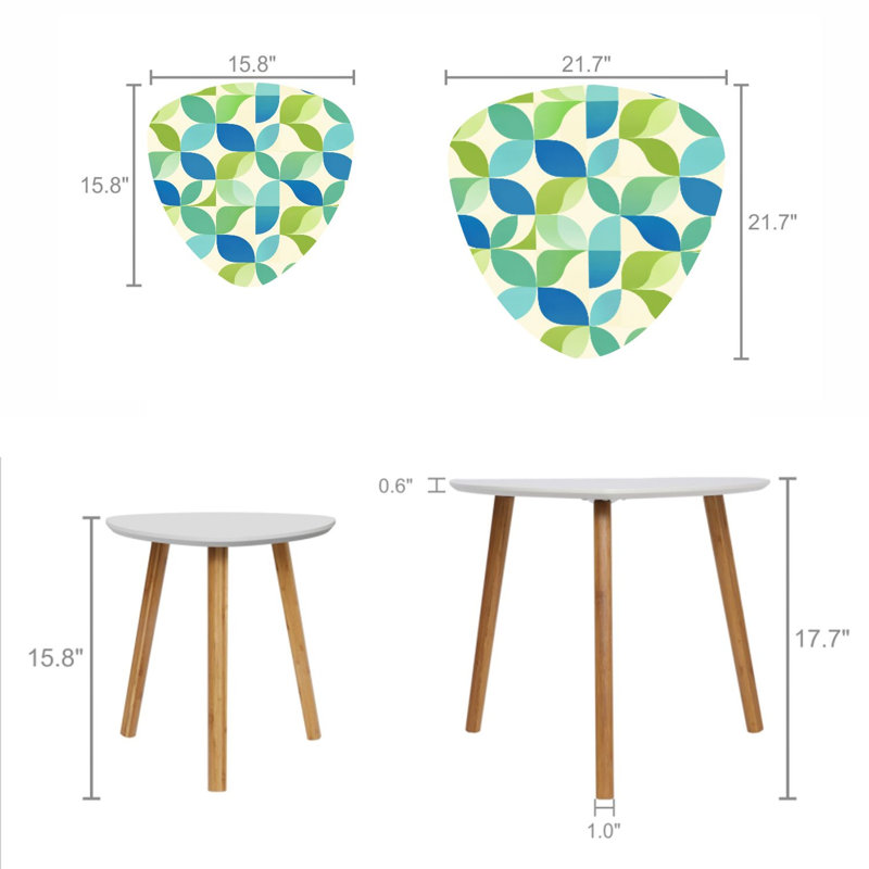 Ensemble de 2 tables basses gigognes Triangle