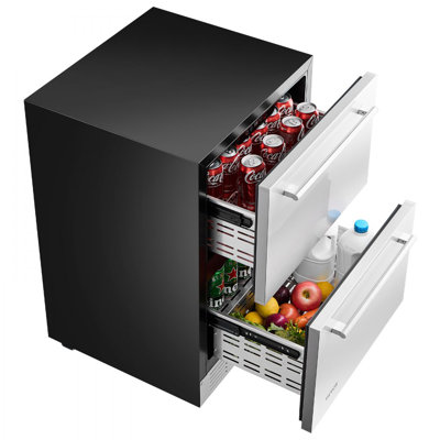 24 Inches Drawer Refrigerator Stainless Steel Dual Drawer Fridge for Home