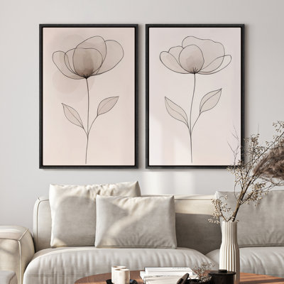 Framed Canvas Wall Art, Vintage Abstract Wall Canvas Prints