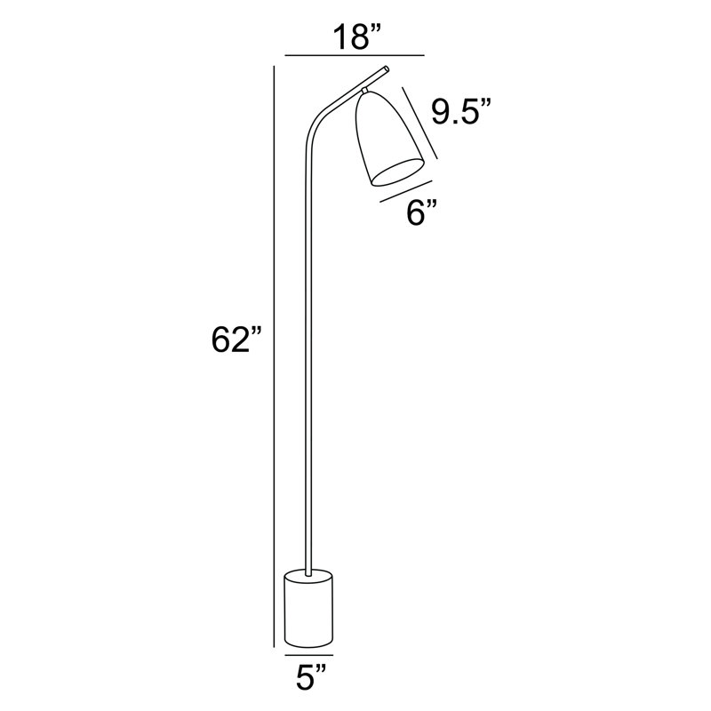 Lampe sur pied arquée 62 po Delyu