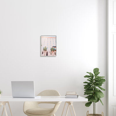 " Tropical Pink Vacation Building Summer Palm Trees " by Jennifer Rigsby