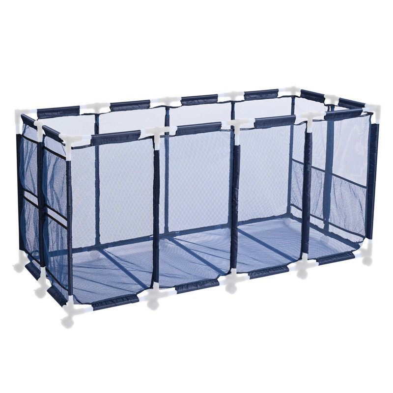 Housse de remplacement en filet pour chariot de rangement pour piscine Rolling Mesh, Bleu, H 28,7 po x l 28,7 po x P 60,6 po