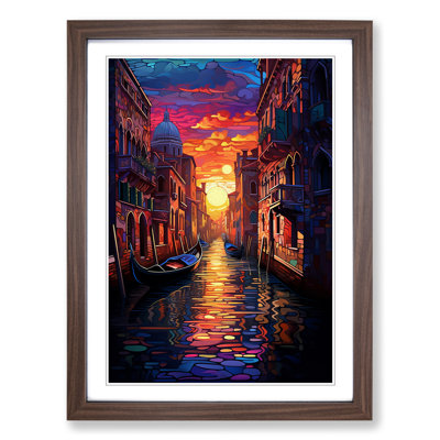 Venice Tachisme - Single Picture Frame Print on Wood