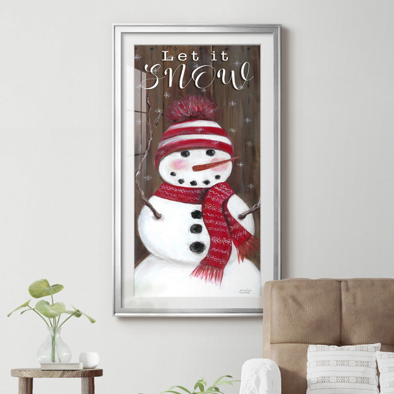 Let It Snow - Reproduction d'art graphique sur papier encadré, H 10,5 po x l 18,5 po x P 1,5 po, Encadrement argenté