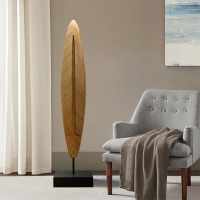 Burlywood, bois massif noir Boho, objet décoratif en marbre